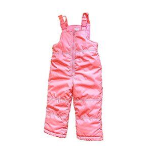 Carter's Snow Bib Overall Pants Pink Girls Size 3T Adjustable Straps Zipper